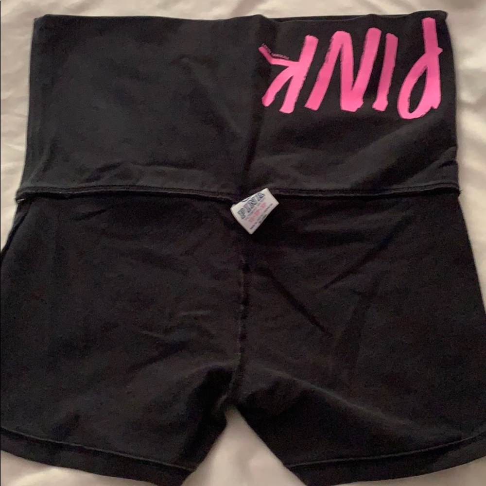Pink Victoria’s Secret yoga shorts